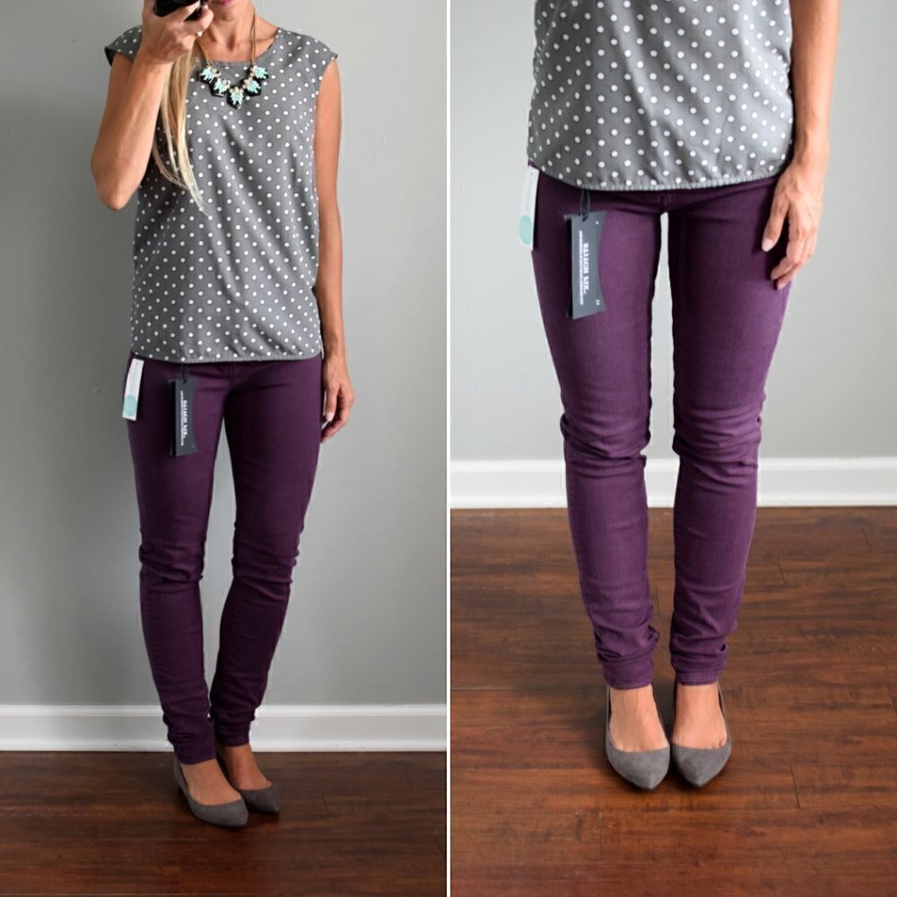 Liverpool NWT Adele Skinny Jean Potent Purple 6 Bold Dark Vamp Stretch Hugger